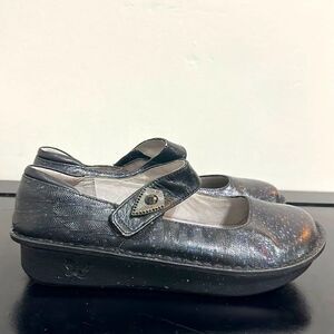 Alegria Black Leather Maryjane Shoes Sz 44